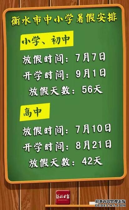 快來(lái)看！河北各市中小學(xué)放暑假通知來(lái)了
